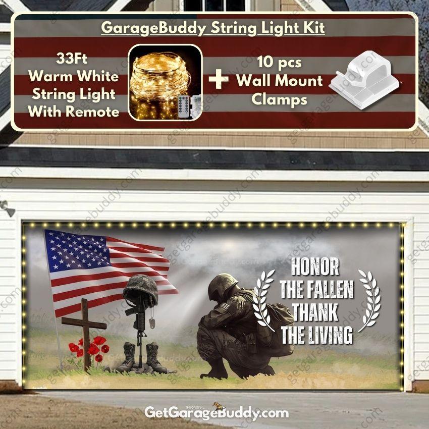 Honor The Fallen- Patriotic Garage Door Cover - GetGarageBuddy