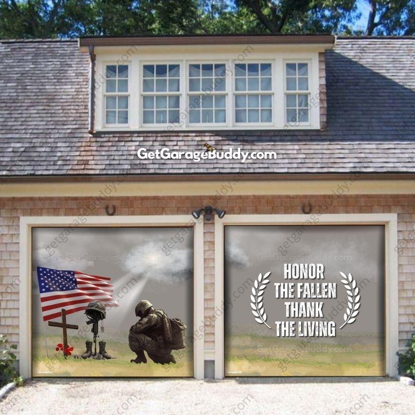 Honor The Fallen- Patriotic Garage Door Cover - GetGarageBuddy