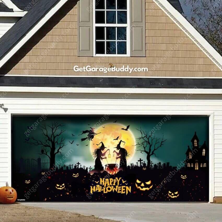 Graveyard Scene | Halloween Garage Door Cover - GetGarageBuddy