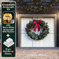 8x7 single car festive Garage door covers Christmas with Christmas Wreath with lights- GarageBuddy