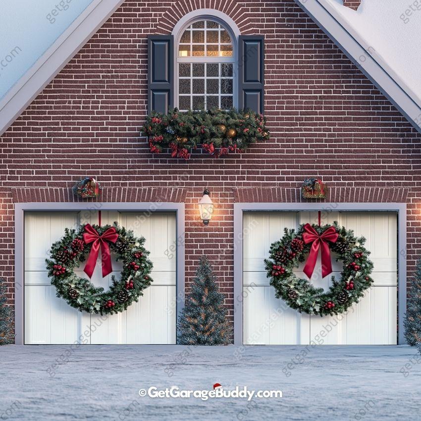 Christmas Wreath | Christmas Garage Door Cover - GetGarageBuddy