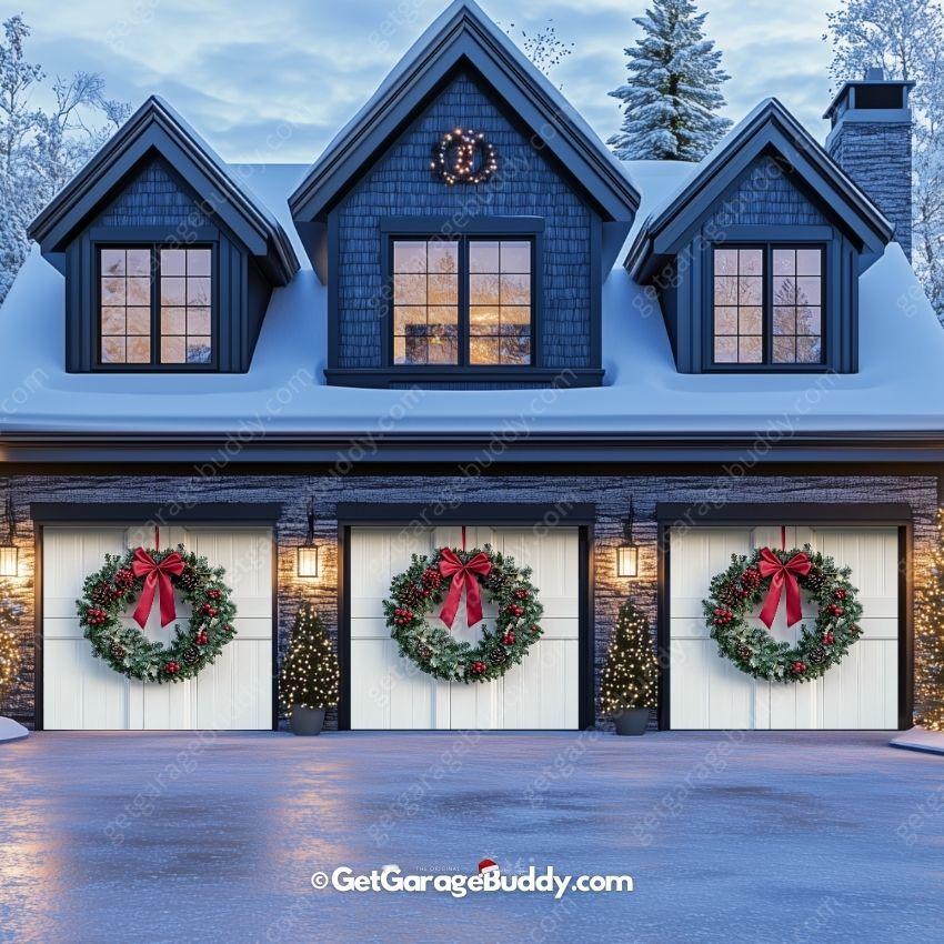 Christmas Wreath | Christmas Garage Door Cover - GetGarageBuddy