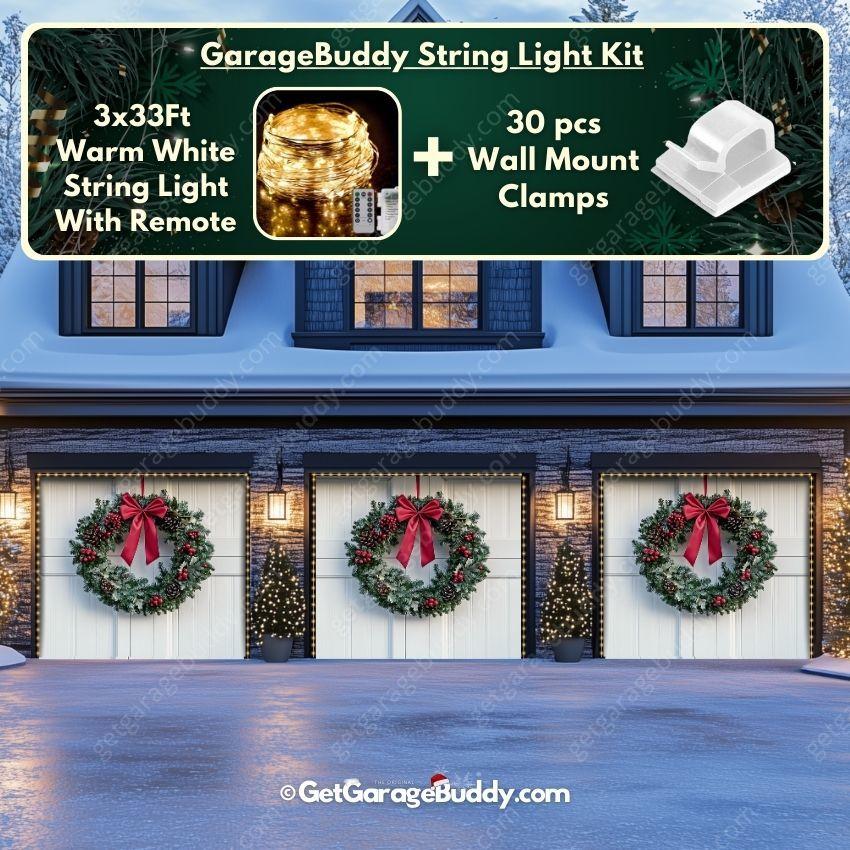 Christmas Wreath | Christmas Garage Door Cover - GetGarageBuddy