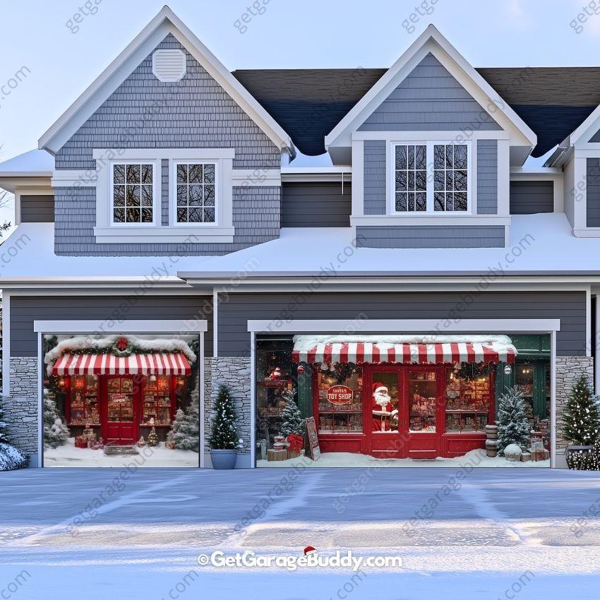 Santa's Toy Shop | Christmas Garage Door Cover - GetGarageBuddy