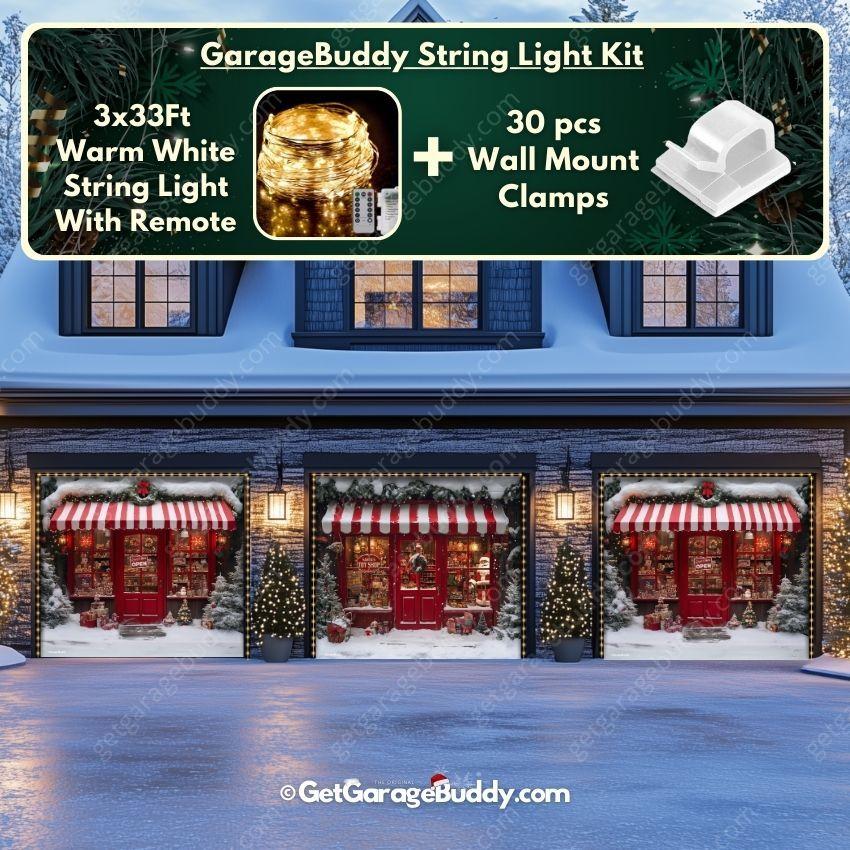 Santa's Toy Shop | Christmas Garage Door Cover - GetGarageBuddy