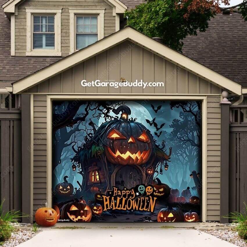 Pumpkin House | Halloween Garage Door Cover