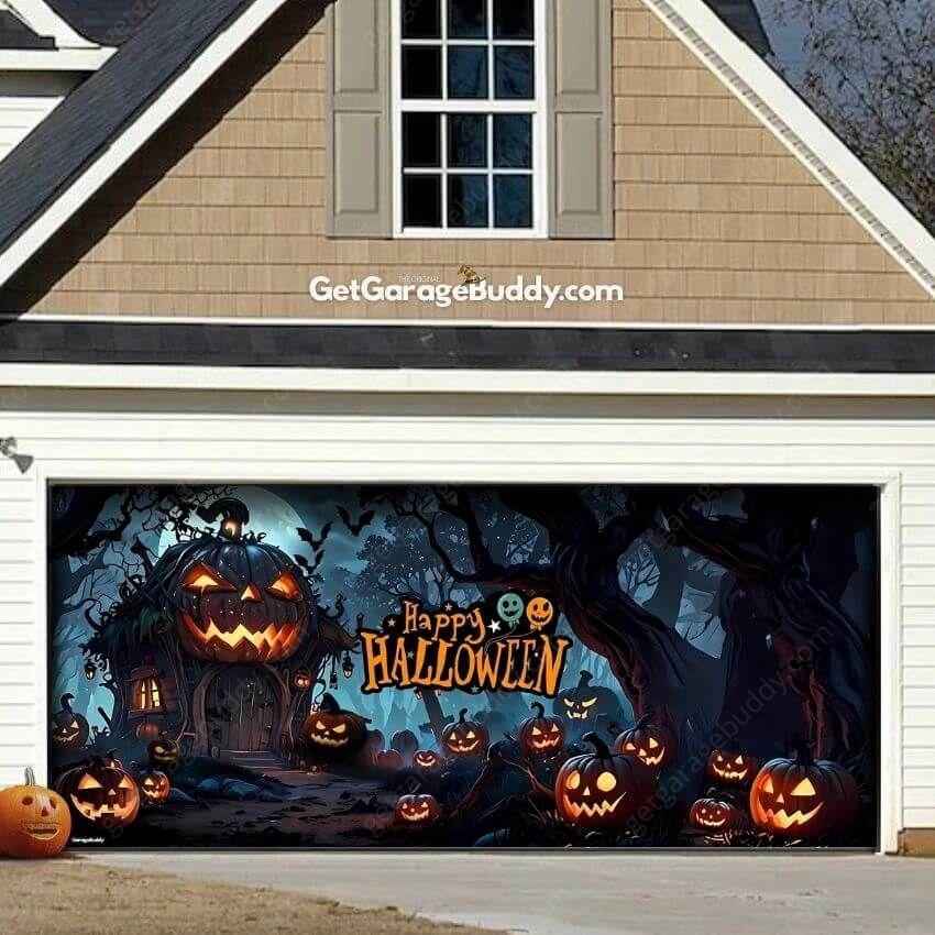 Pumpkin House | Halloween Garage Door Cover