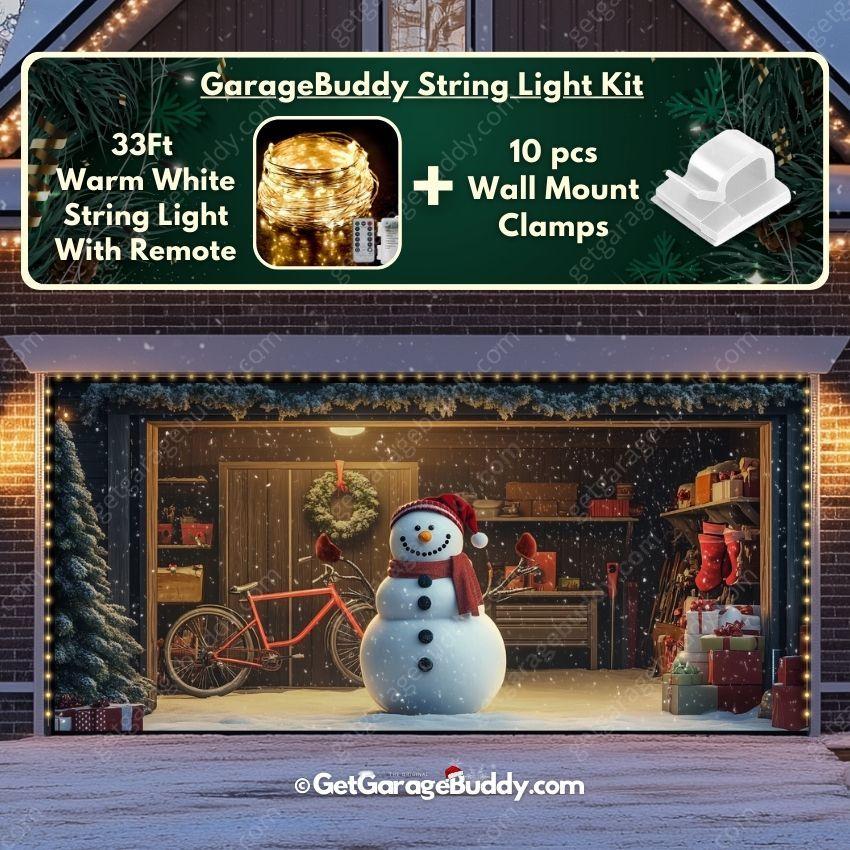 Snowy The Snowman | Christmas Garage Door Cover - GetGarageBuddy