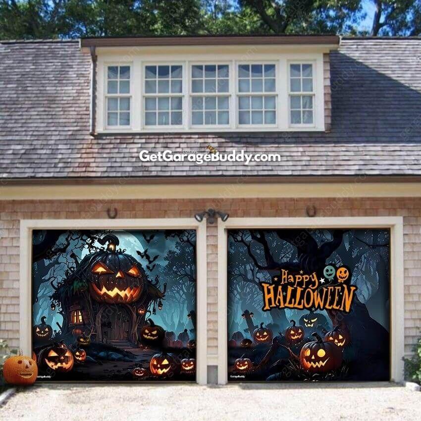 Pumpkin House | Halloween Garage Door Cover