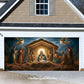 16x7 Garage door covers for Christmas with Jesus wise men Nativity scene - GarageBuddy