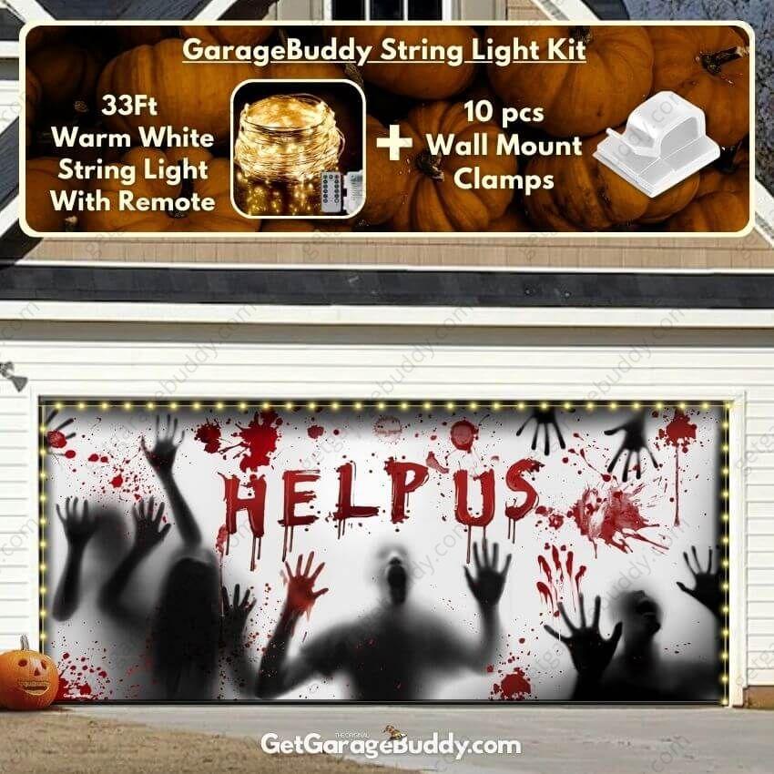 Help Us! | Halloween Garage Door Cover