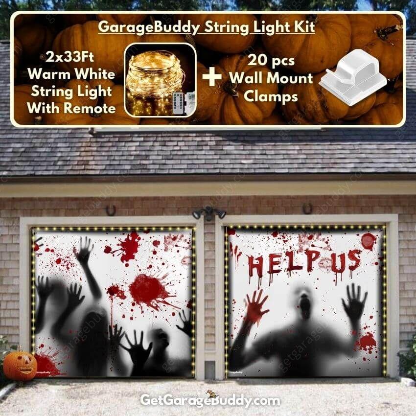 Help Us! | Halloween Garage Door Cover