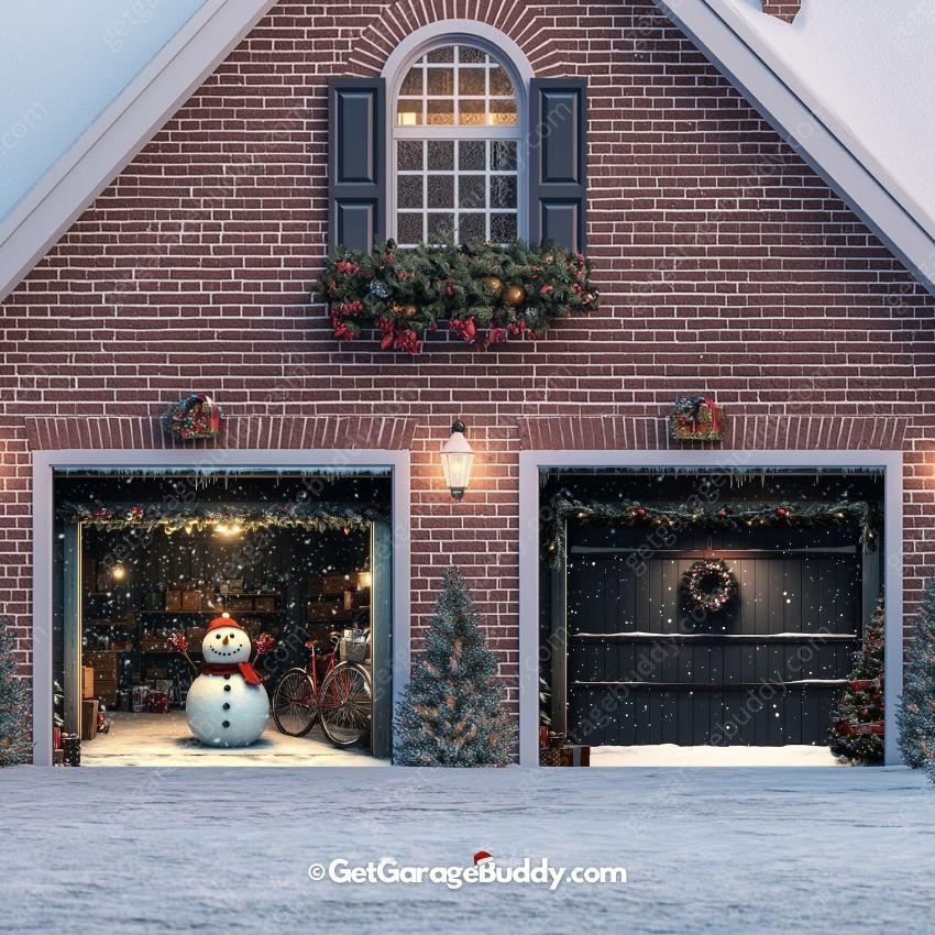 Snowy The Snowman | Christmas Garage Door Cover - GetGarageBuddy