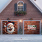 8x7 two car Garage door festive holiday cover for Christmas with Santa - GarageBuddy