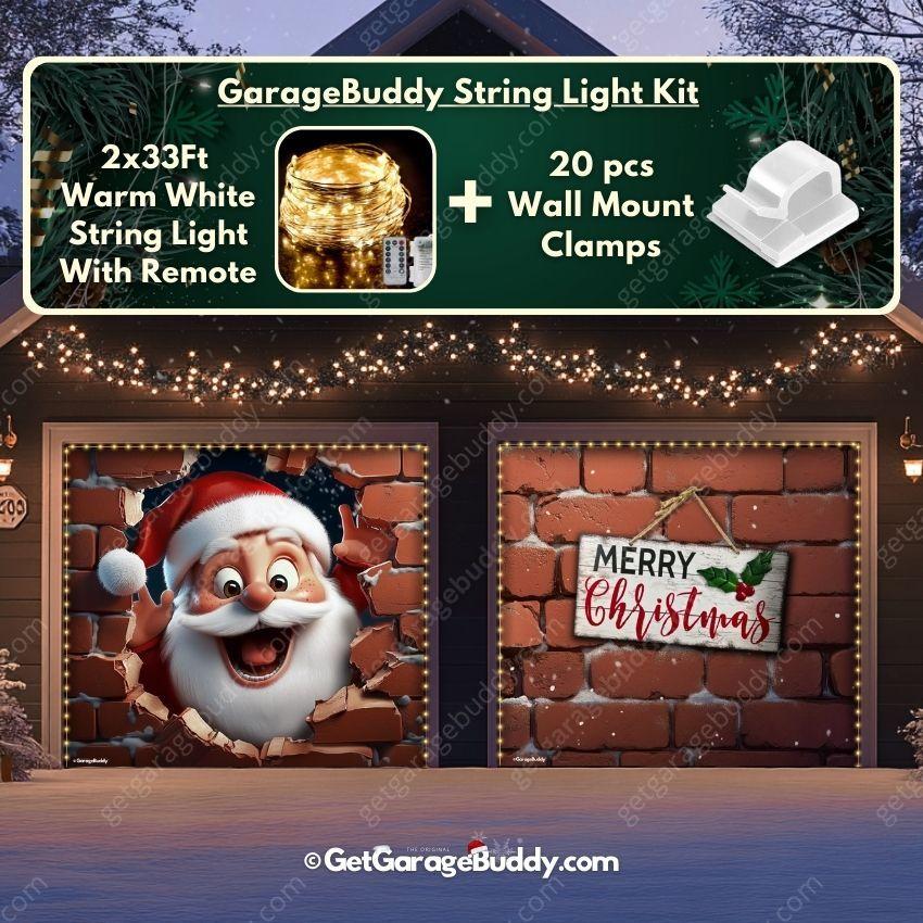 Santa's Surprise | Christmas Garage Door Cover - GetGarageBuddy