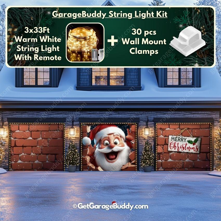 Santa's Surprise | Christmas Garage Door Cover - GetGarageBuddy