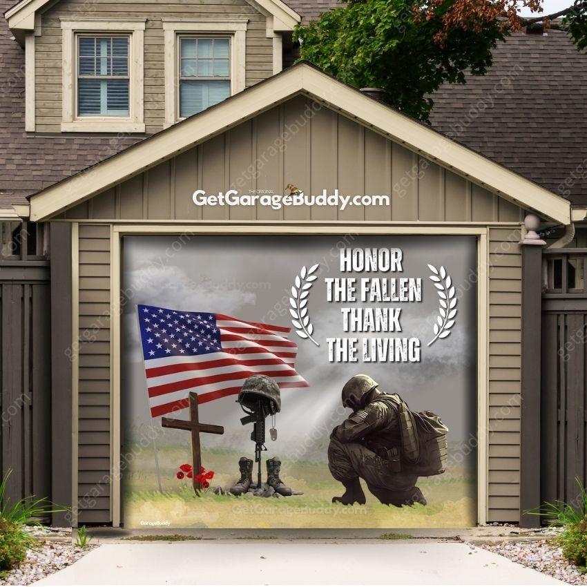 Honor The Fallen- Patriotic Garage Door Cover - GetGarageBuddy