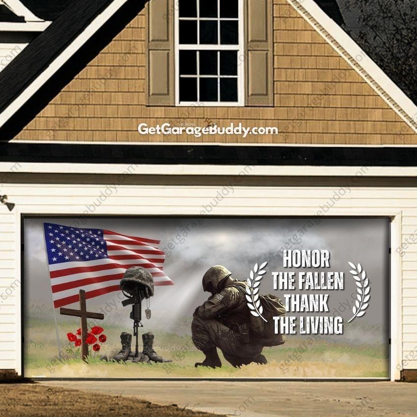 Honor The Fallen- Patriotic Garage Door Cover - GetGarageBuddy