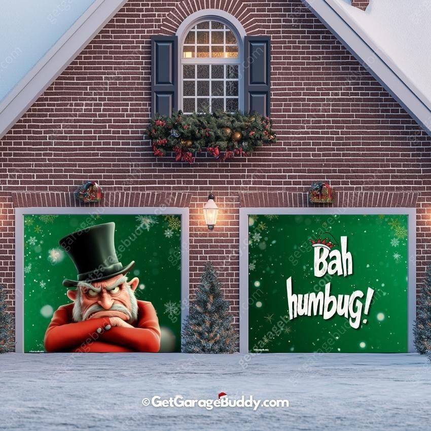 Bah Humbug | Christmas Garage Door Cover