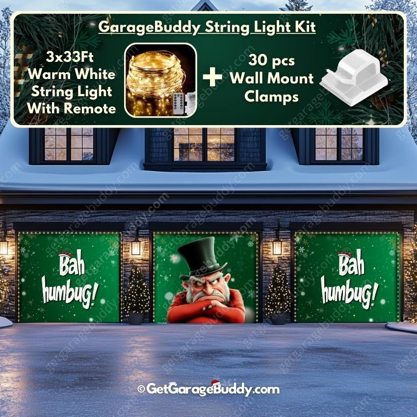 Bah Humbug | Christmas Garage Door Cover