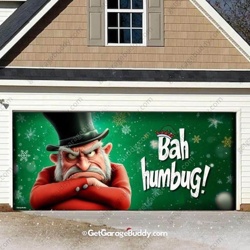 Bah Humbug | Christmas Garage Door Cover