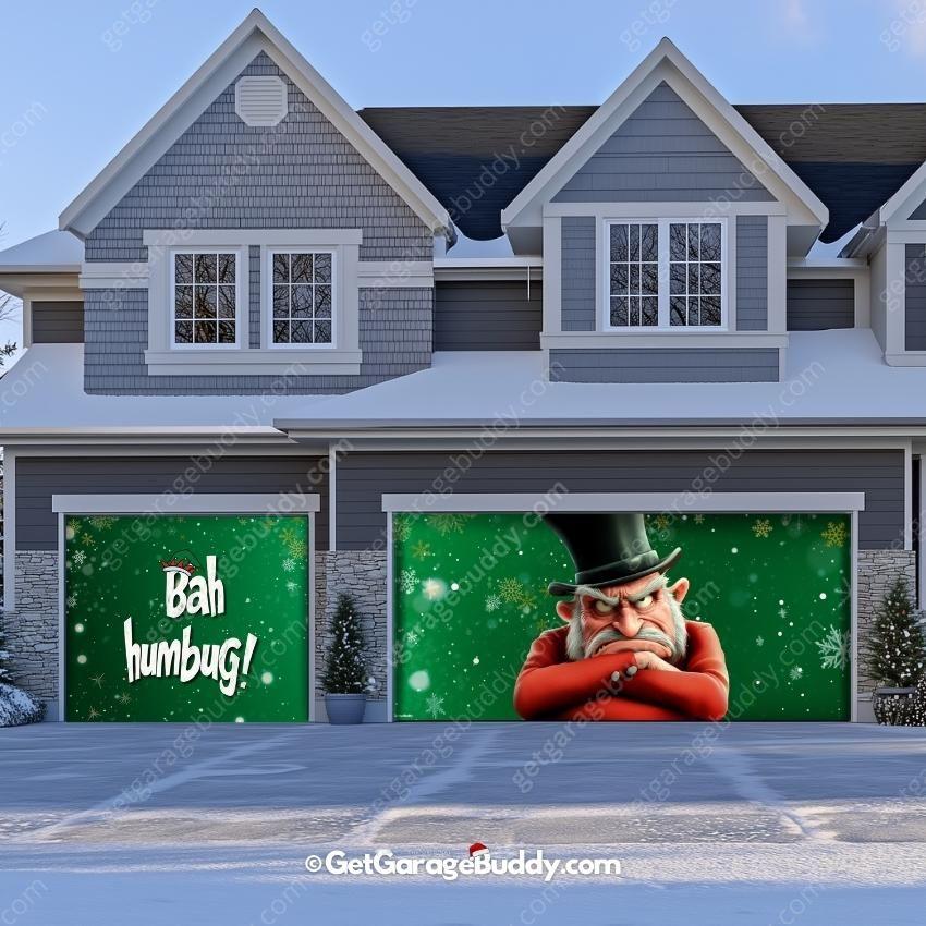 Bah Humbug | Christmas Garage Door Cover