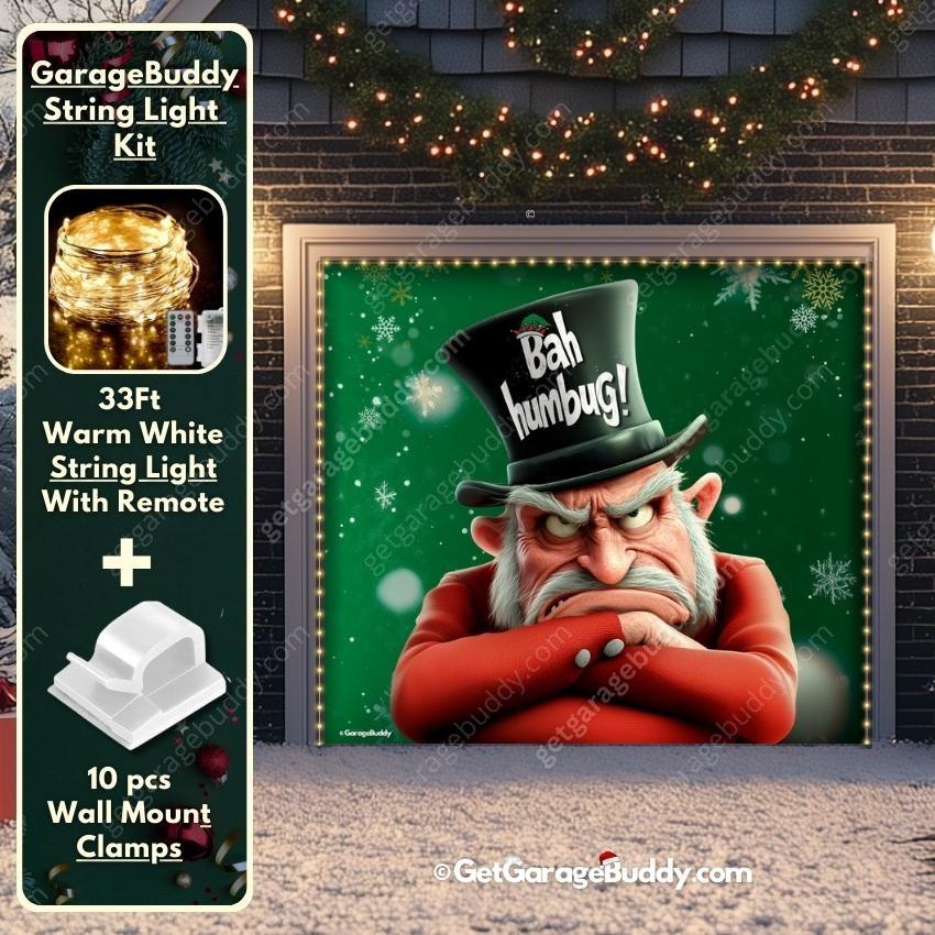 Bah Humbug | Christmas Garage Door Cover