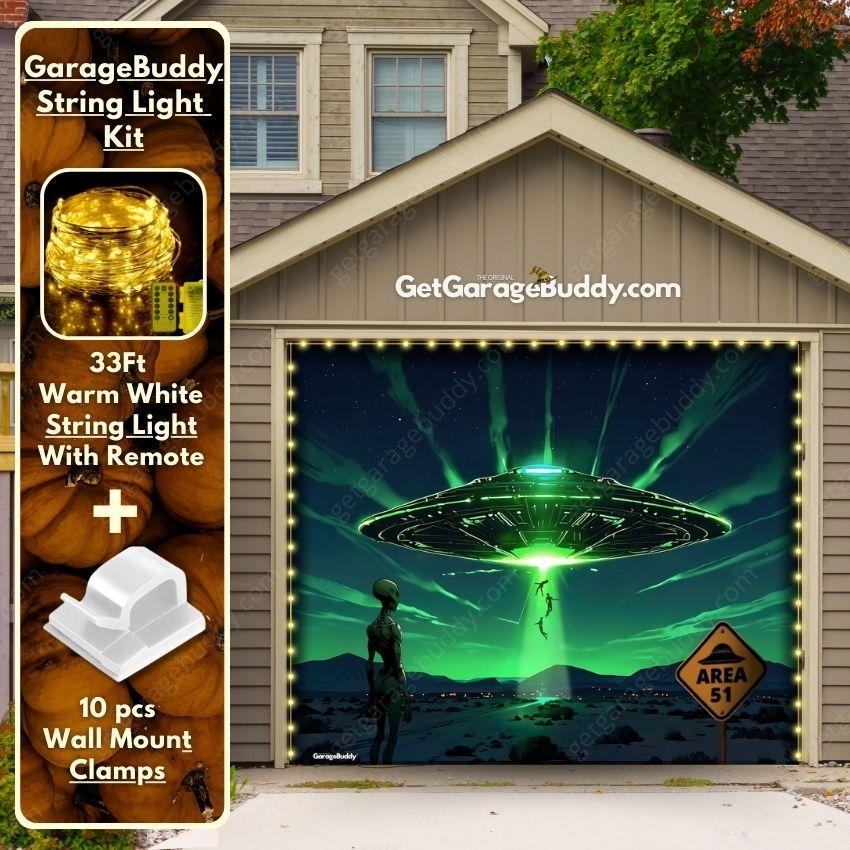 Alien Abduction | Halloween Garage Door Cover