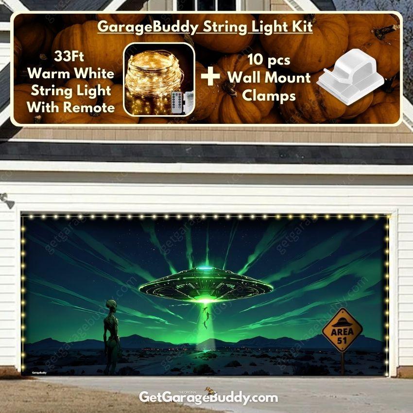 Alien Abduction | Halloween Garage Door Cover