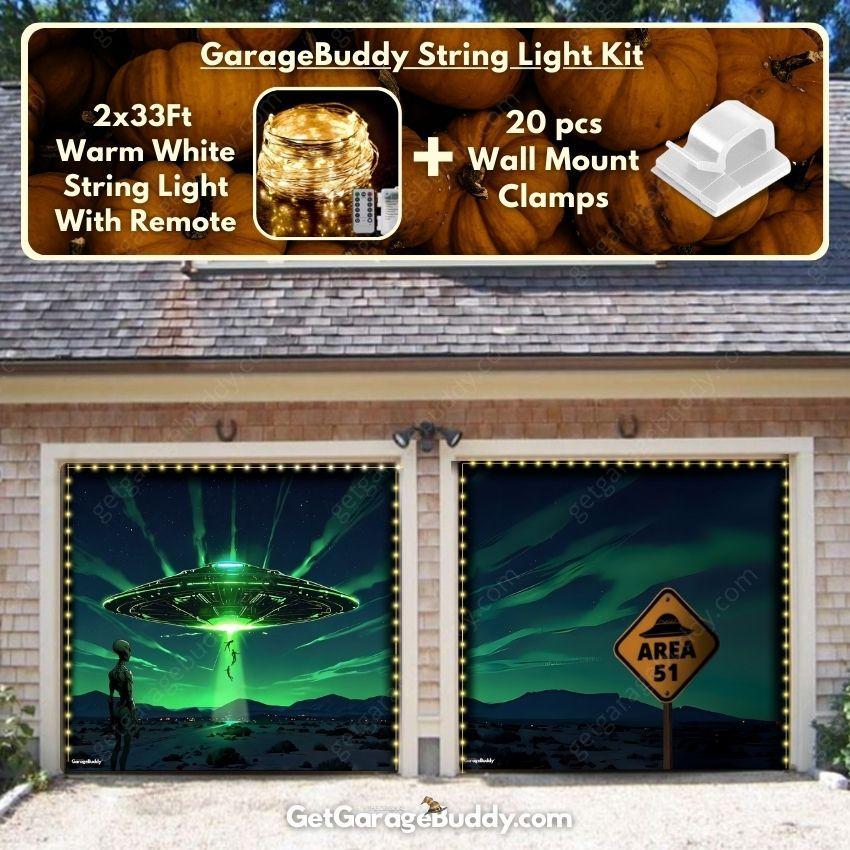 Alien Abduction | Halloween Garage Door Cover