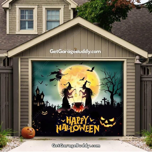 Graveyard Scene | Halloween Garage Door Cover - GetGarageBuddy halloween, halloween decor