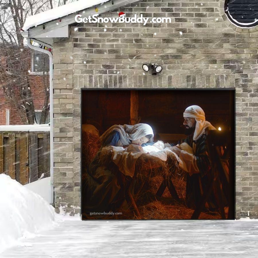 Jesus Nativity Scene- GarageBuddy™️ Garage Door Cover - GetGarageBuddy christmas, holidays