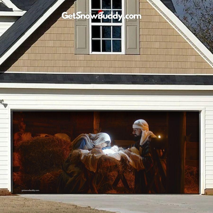 Jesus Nativity Scene- GarageBuddy™️ Garage Door Cover - GetGarageBuddy christmas, holidays