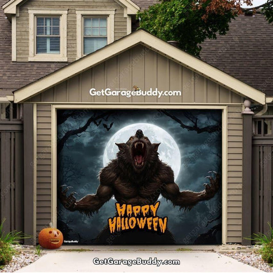 Werewolf Scene | Halloween Garage Door Cover - GetGarageBuddy halloween, halloween decor