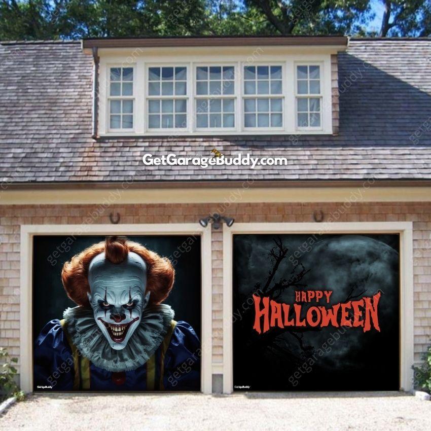 Creepy Clown | Halloween Garage Door Cover - GetGarageBuddy