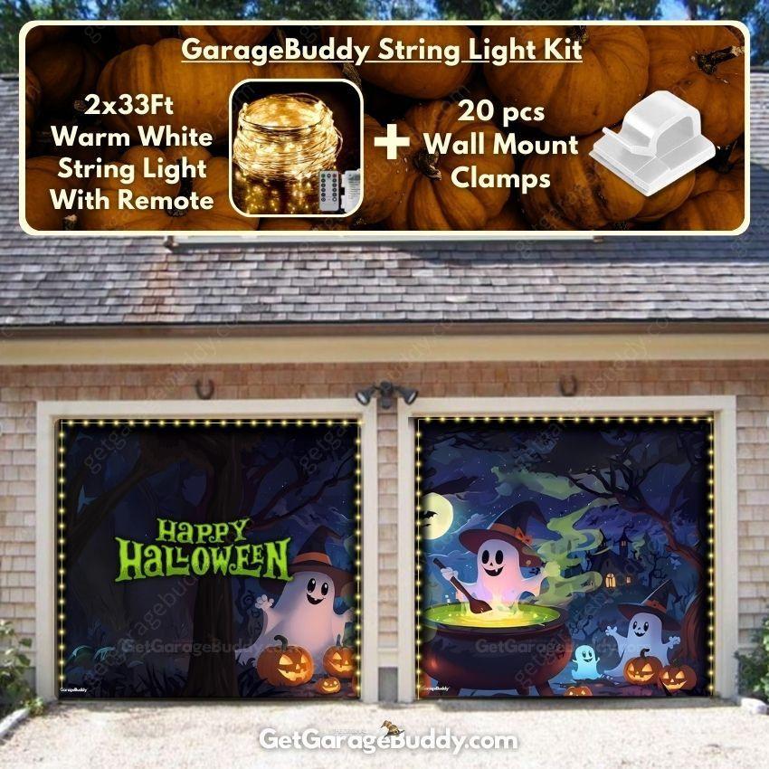 Cute Ghosts | Halloween Garage Door Cover - GetGarageBuddy halloween, halloween decor