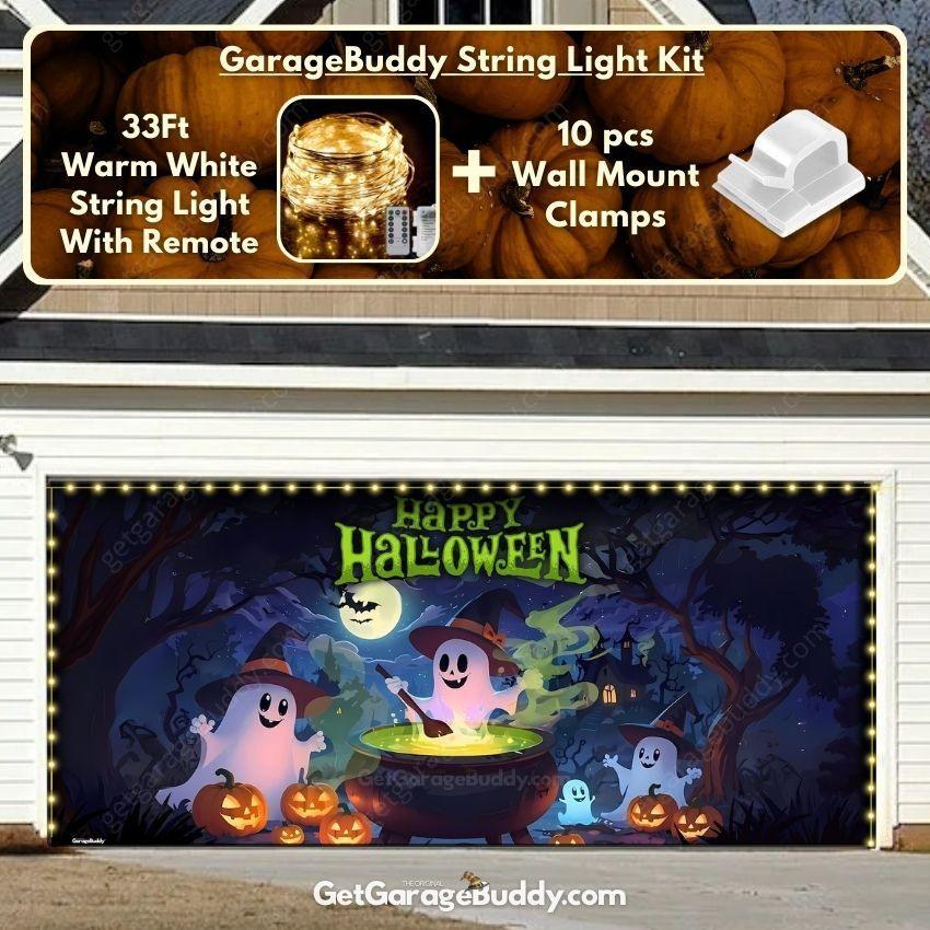 Cute Ghosts | Halloween Garage Door Cover - GetGarageBuddy halloween, halloween decor